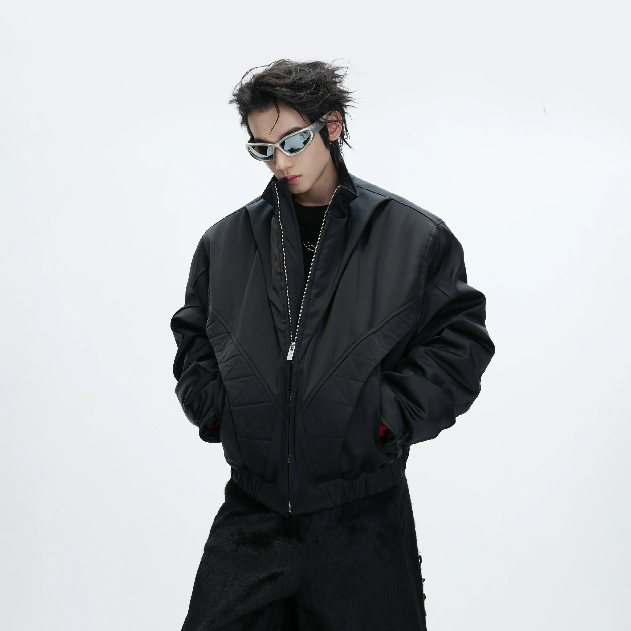 Deconstructed Padded Bomber Jacket | Relaxed Fit - main image 5