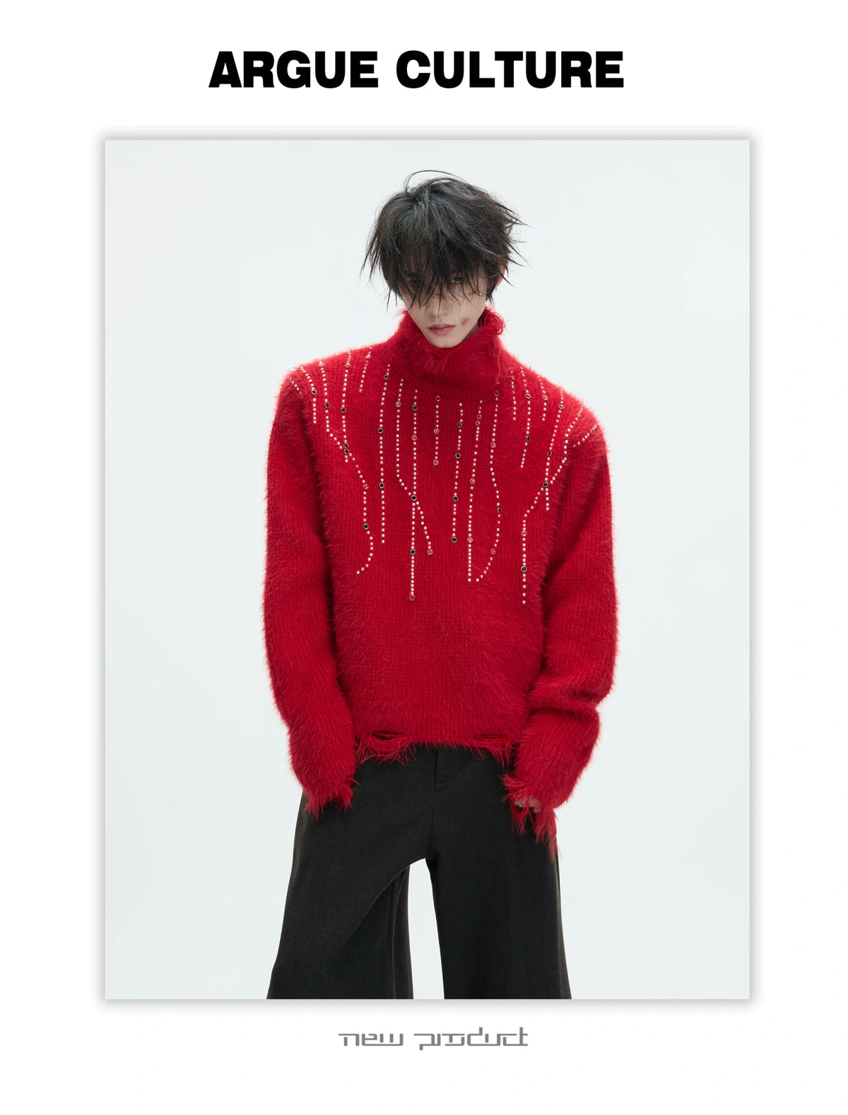 Gemstone Accent Turtleneck Sweater | Winter Knitwear - description image 1