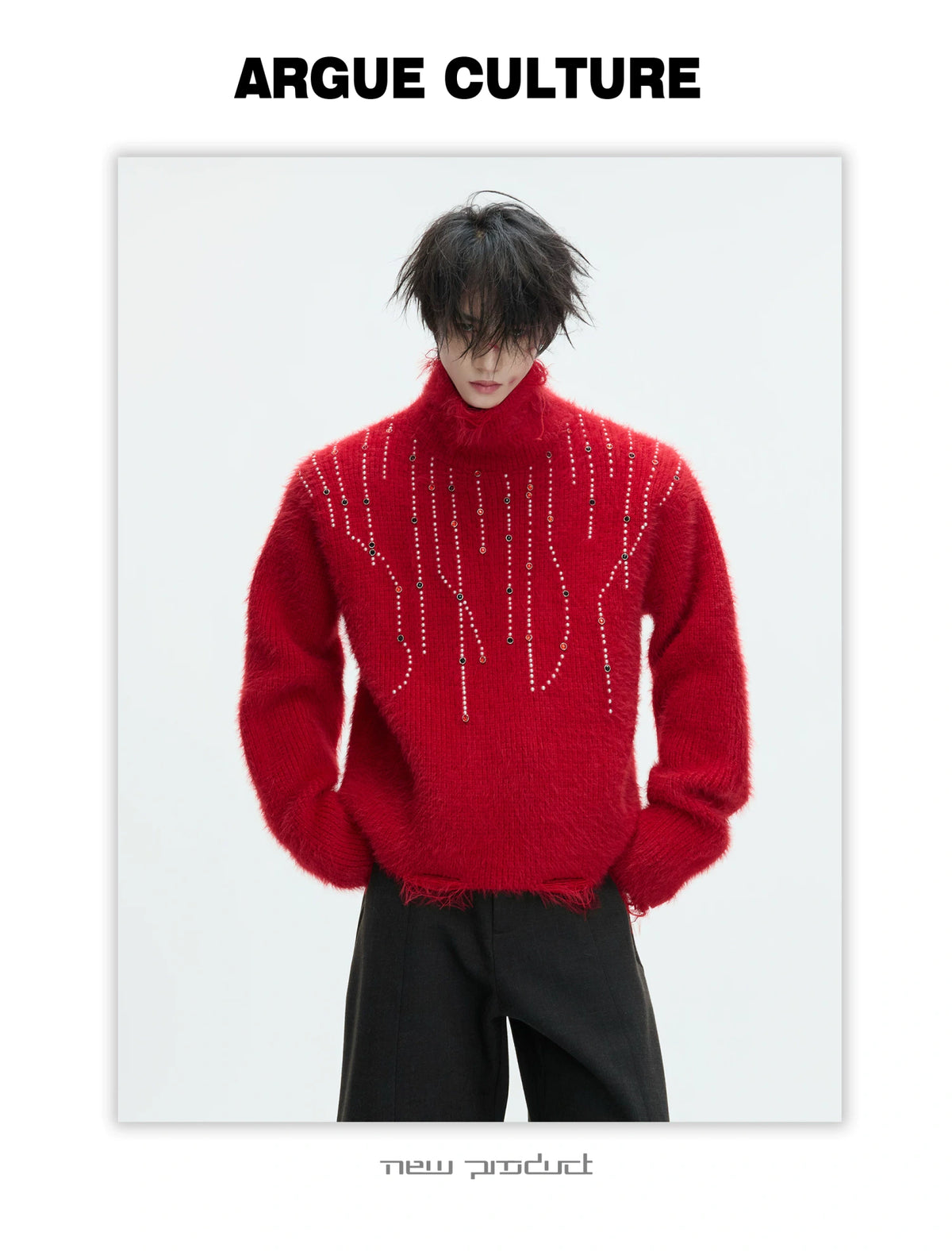Gemstone Accent Turtleneck Sweater | Winter Knitwear - description image 2