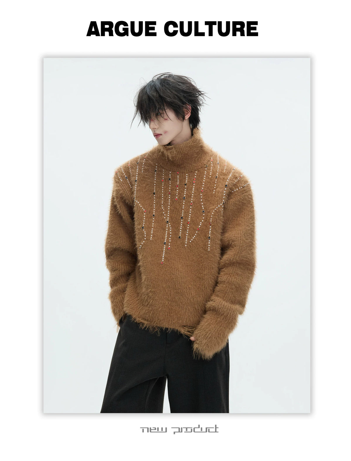 Gemstone Accent Turtleneck Sweater | Winter Knitwear - description image 7