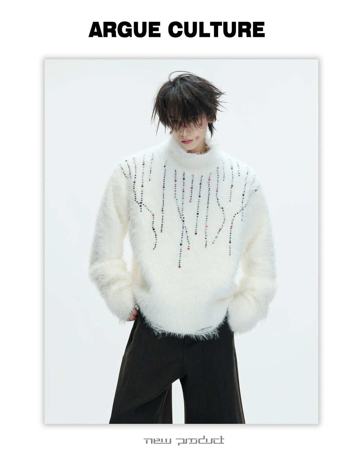 Gemstone Accent Turtleneck Sweater | Winter Knitwear - description image 11