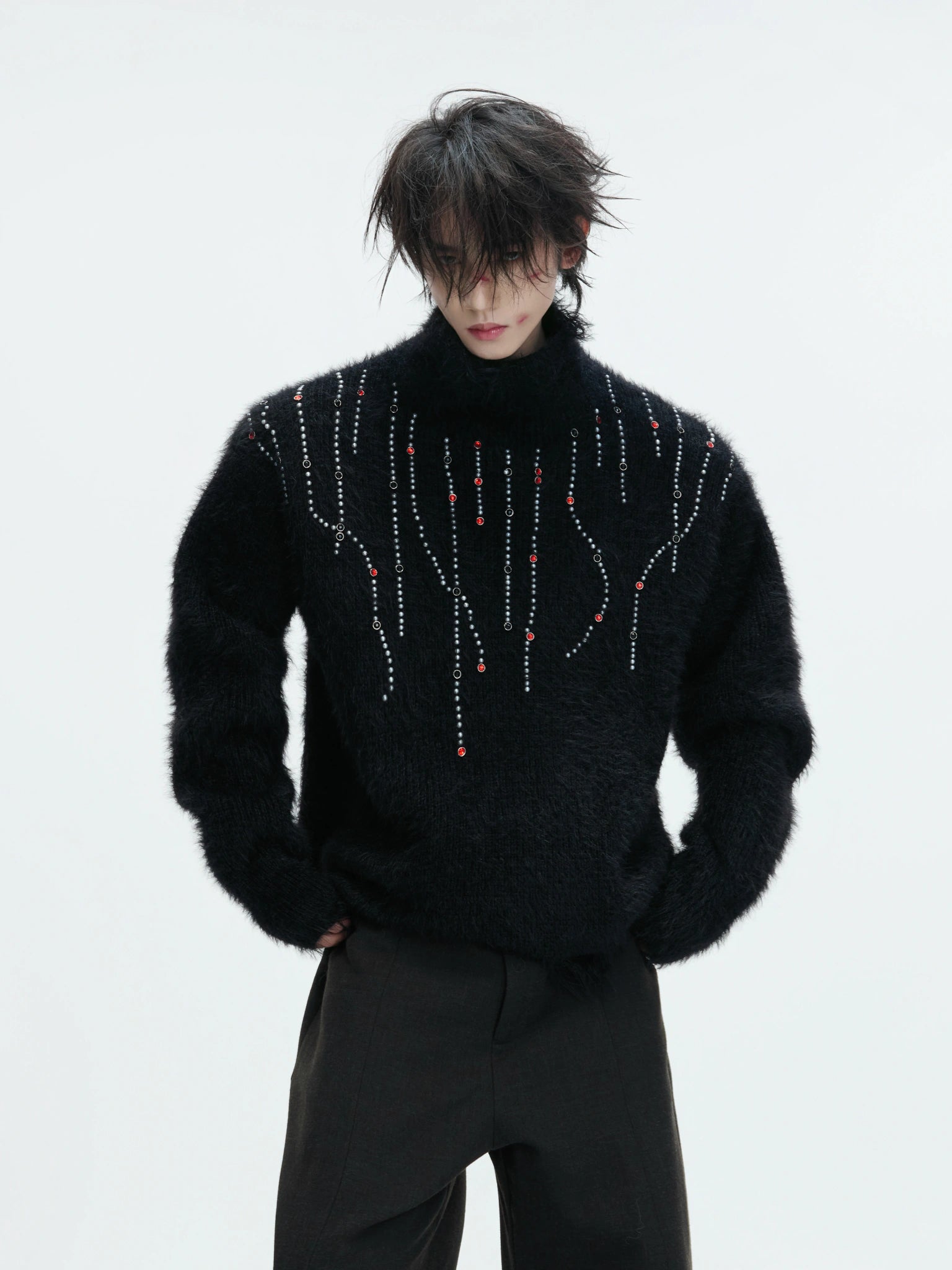 Gemstone Accent Turtleneck Sweater | Winter Knitwear - main image 2