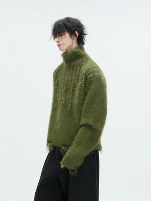 Gemstone Accent Turtleneck Sweater | Winter Knitwear - main image 3