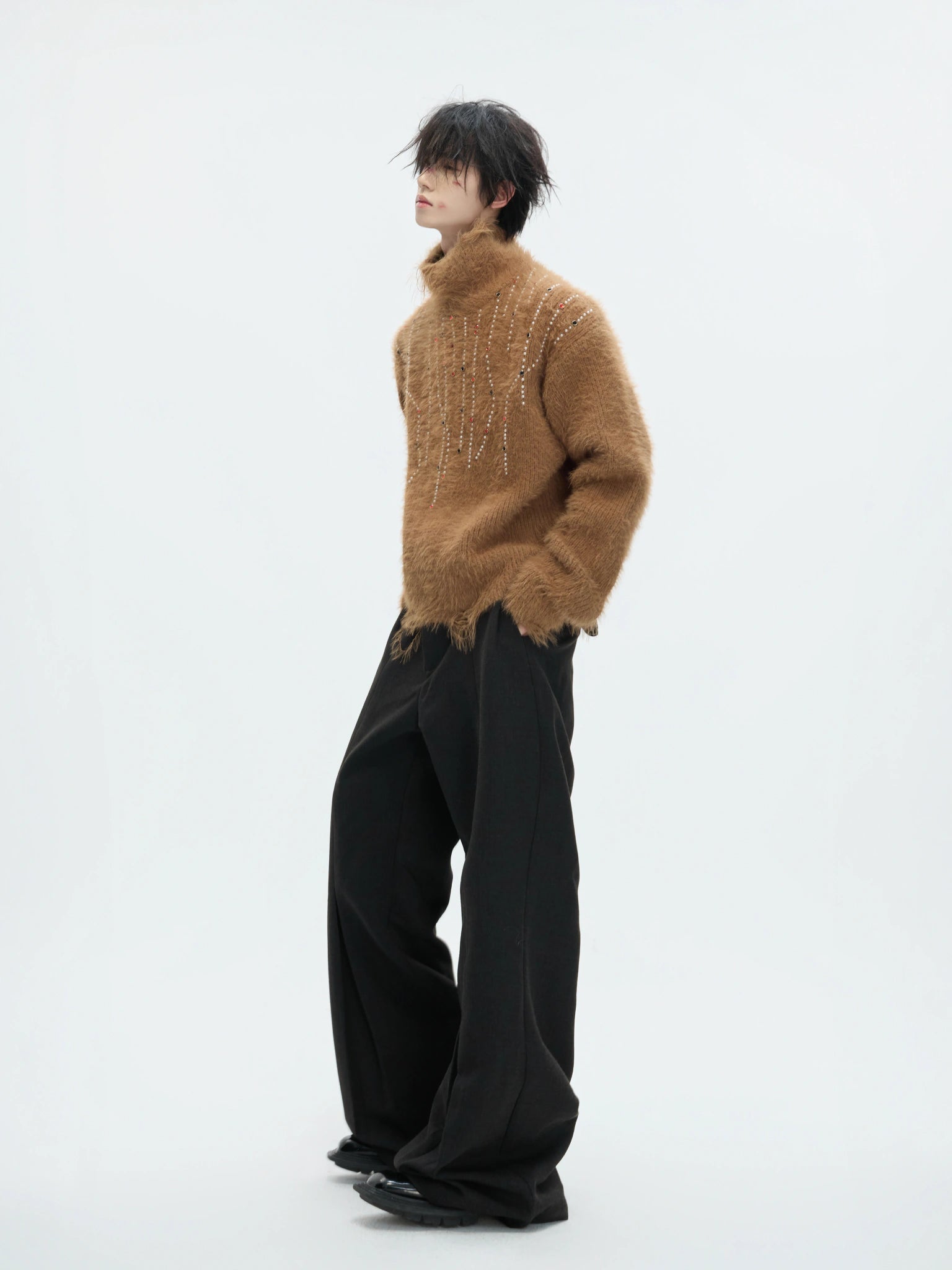 Gemstone Accent Turtleneck Sweater | Winter Knitwear - main image 4