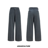 Asymmetric Wool-Blend Suit Set in Gray or Brown - Gray Pants
