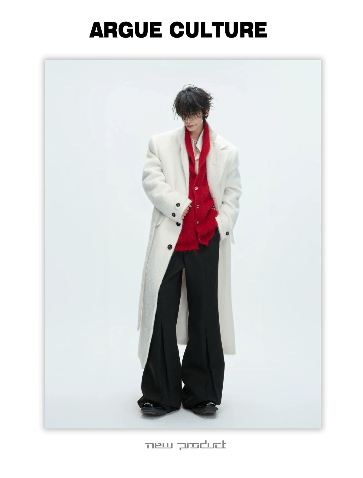 Contrast Stripe Wool-Blend Cardigan Sweater - description image 5
