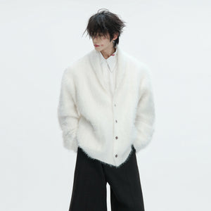 Contrast Stripe Wool-Blend Cardigan Sweater - main image 1