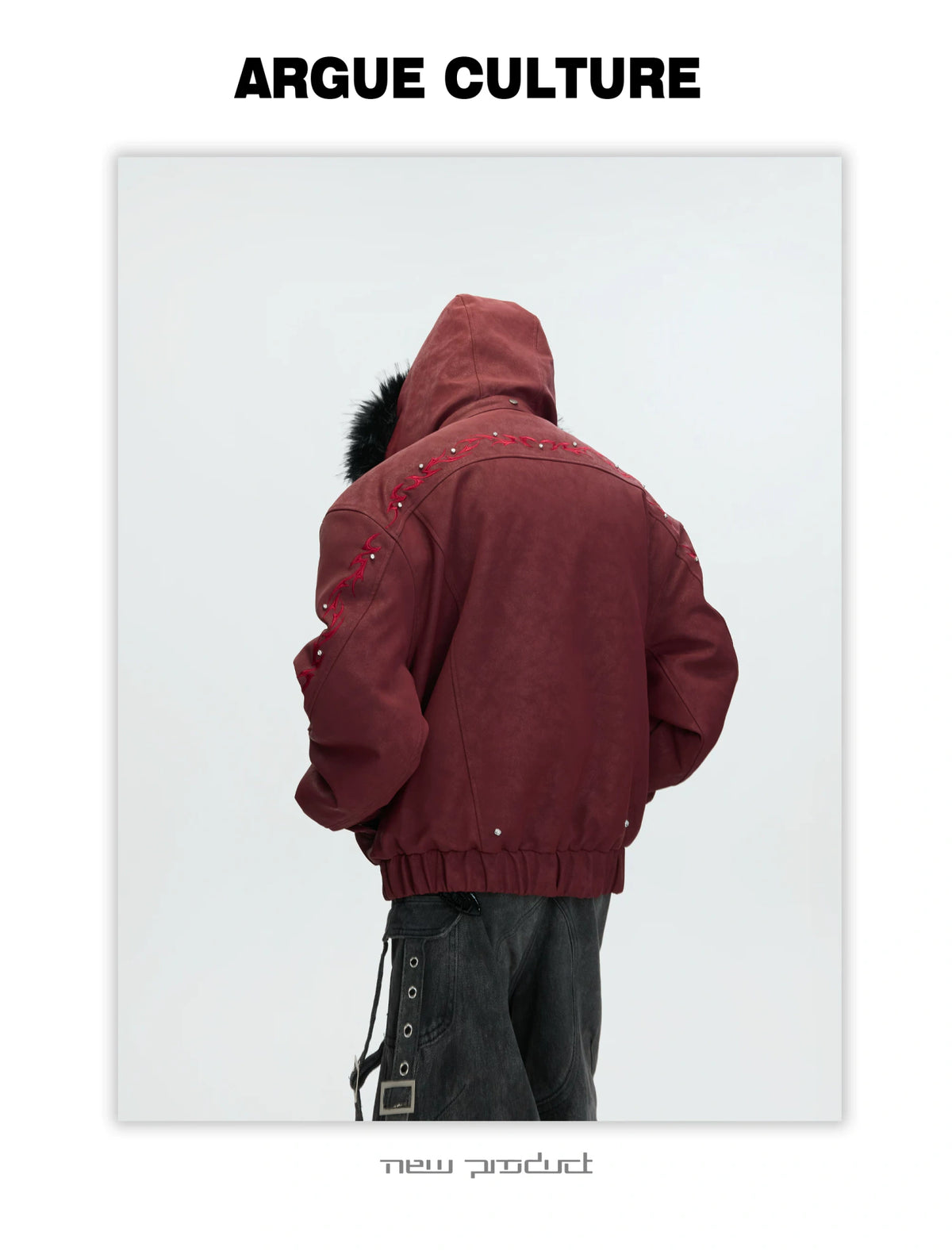 Cropped Faux Leather Zip Jacket with Cotton Fill - description image 3