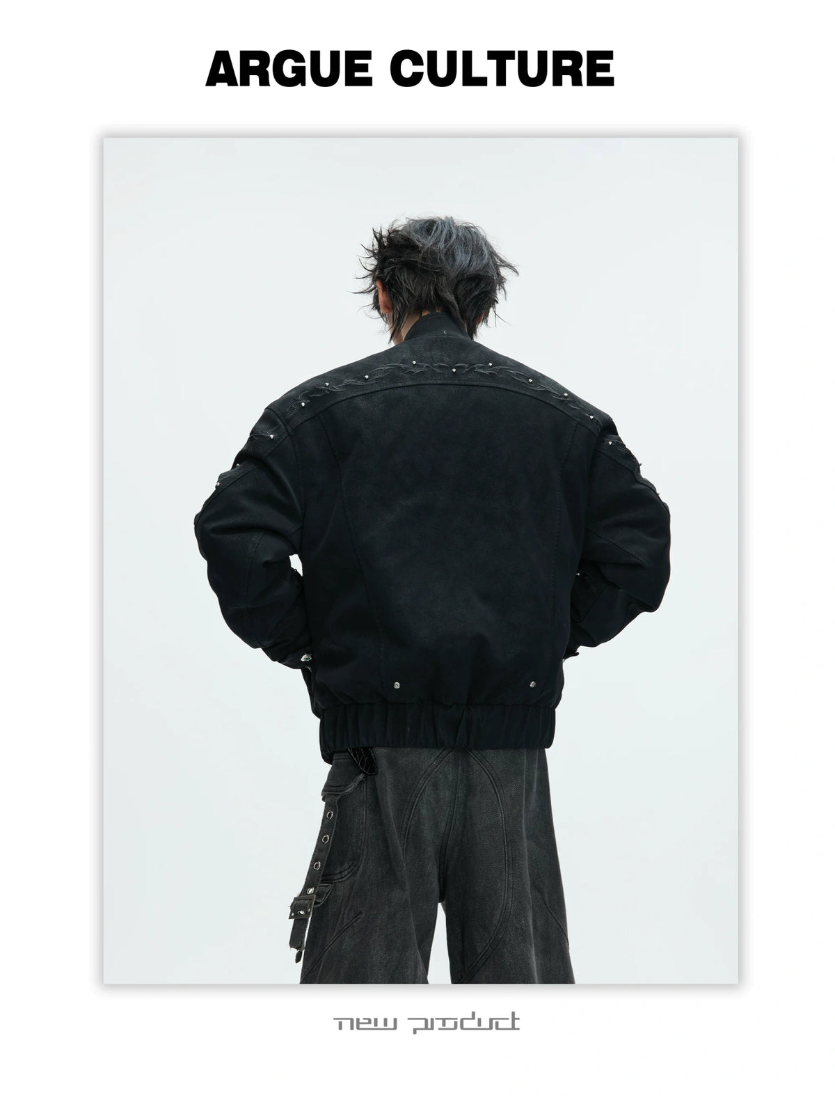 Cropped Faux Leather Zip Jacket with Cotton Fill - description image 11