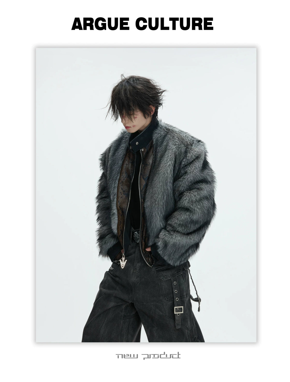 Cropped Faux Leather Zip Jacket with Cotton Fill - description image 12