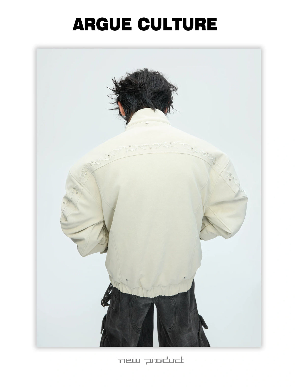 Cropped Faux Leather Zip Jacket with Cotton Fill - description image 21