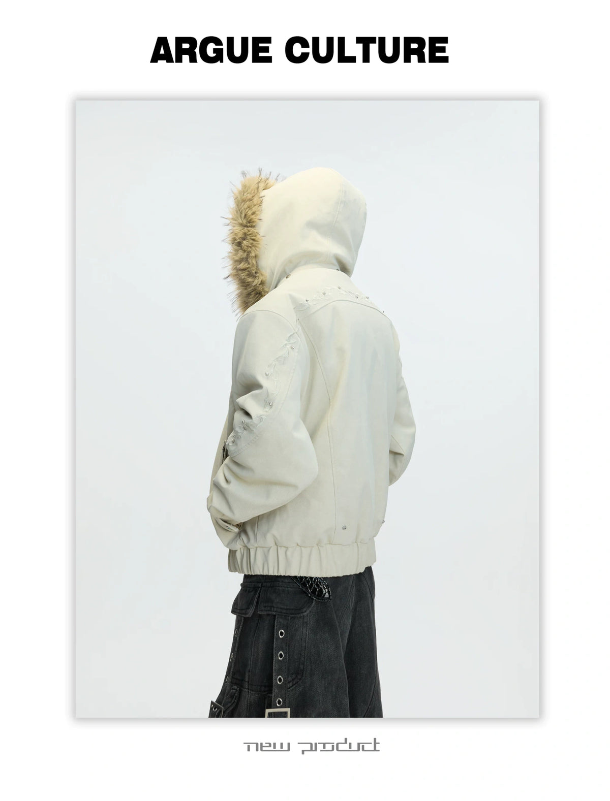 Cropped Faux Leather Zip Jacket with Cotton Fill - description image 26