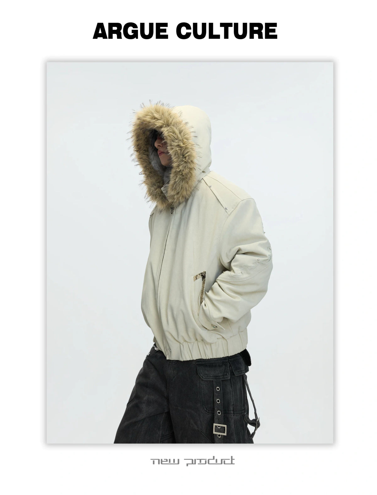 Cropped Faux Leather Zip Jacket with Cotton Fill - description image 27