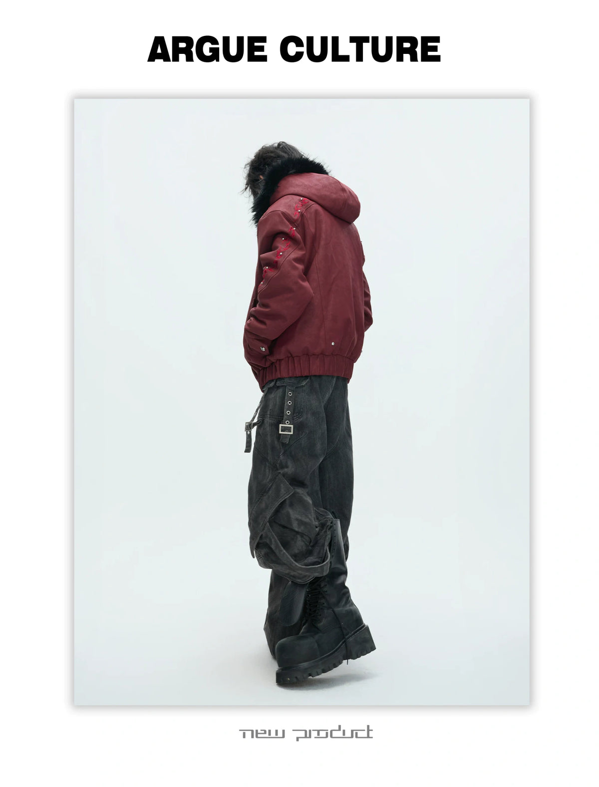 Cropped Faux Leather Zip Jacket with Cotton Fill - description image 33