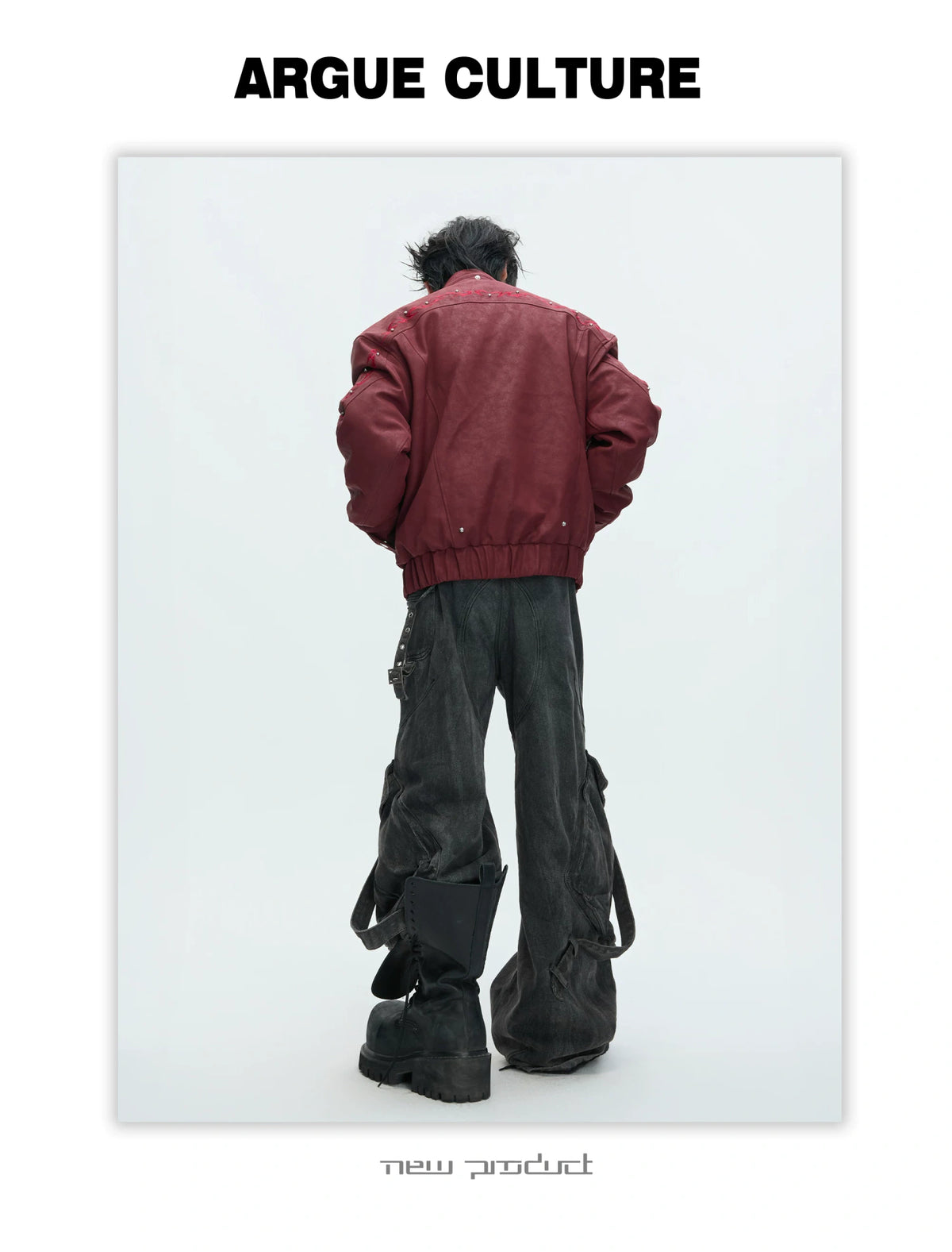 Cropped Faux Leather Zip Jacket with Cotton Fill - description image 34