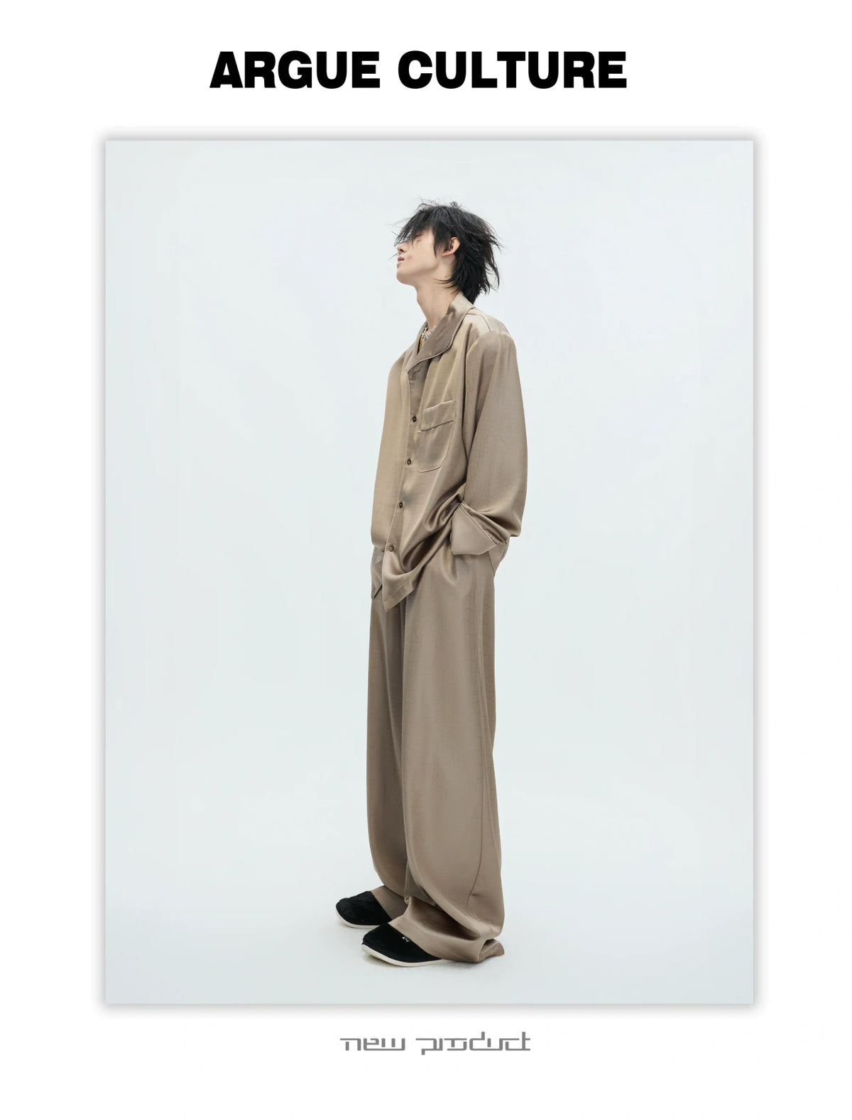 Printed Acetate Pajama Set | Button-Front Loungewear - description image 6