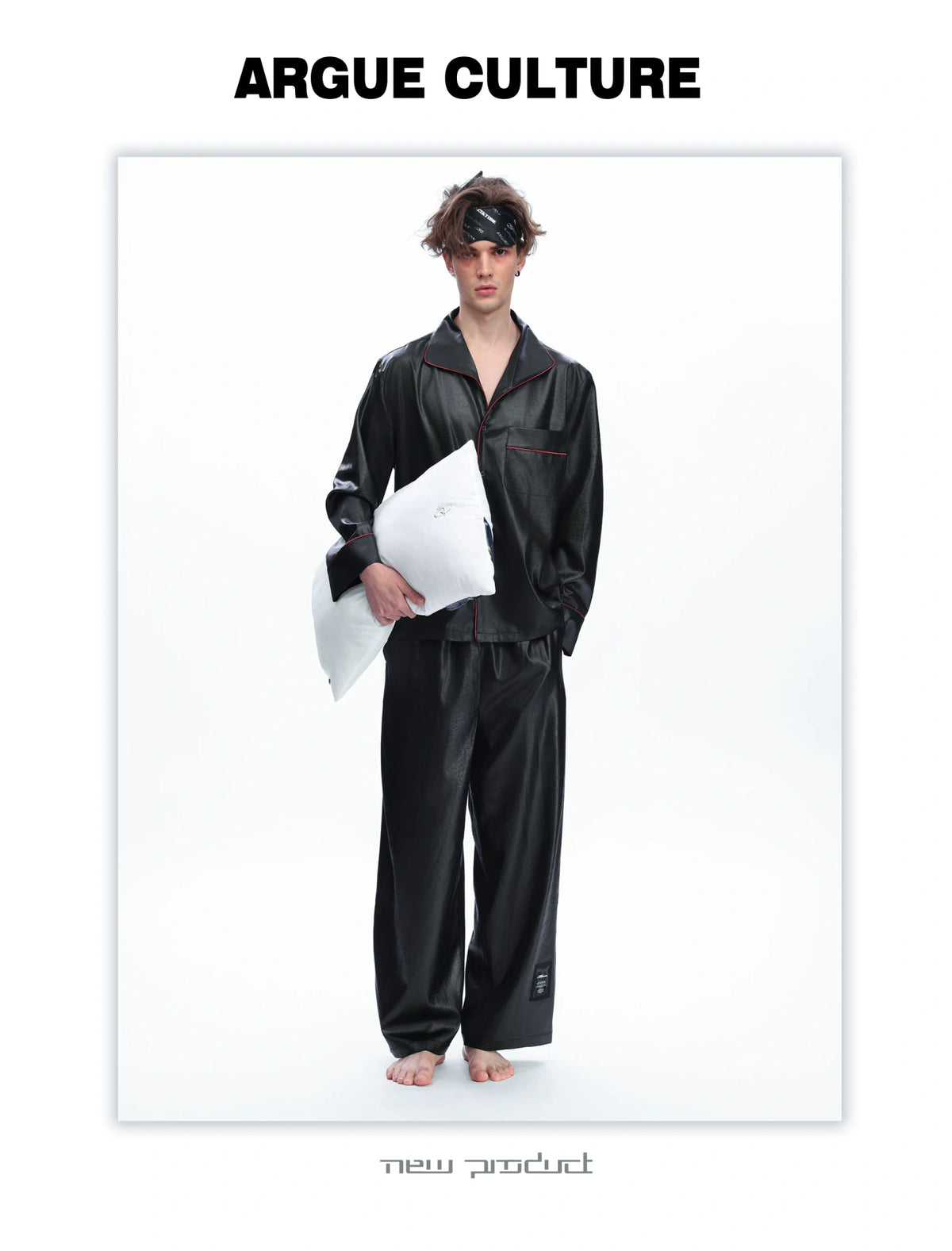 Printed Acetate Pajama Set | Button-Front Loungewear - description image 11