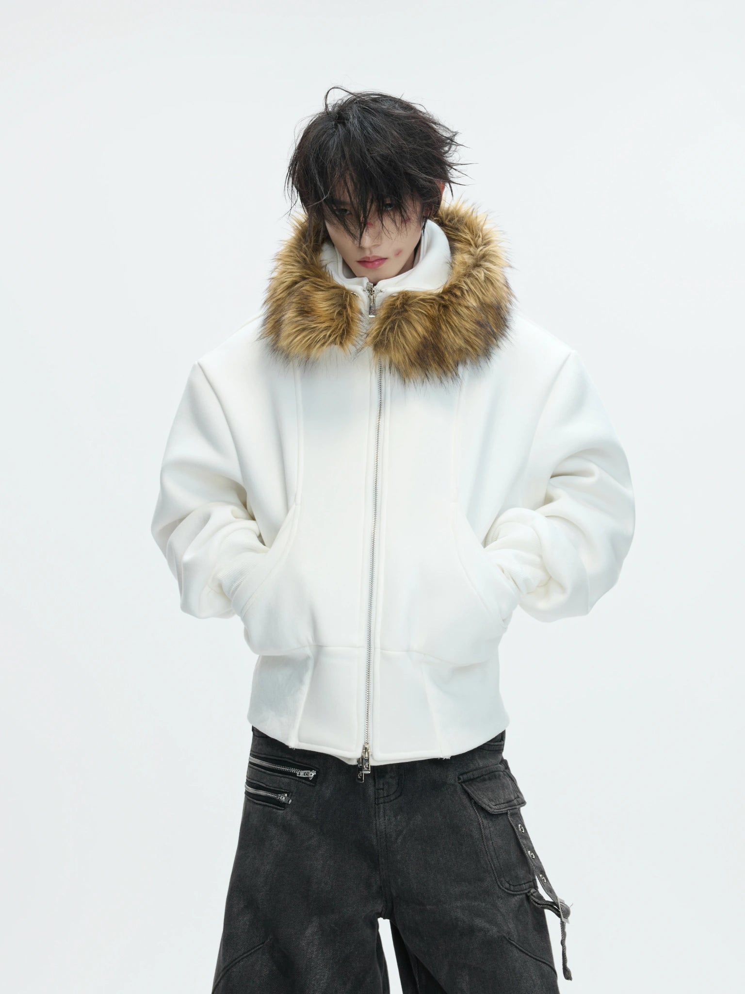 Fleece-Lined Layered Hooded Jacket | Relaxed Fit - main image 5