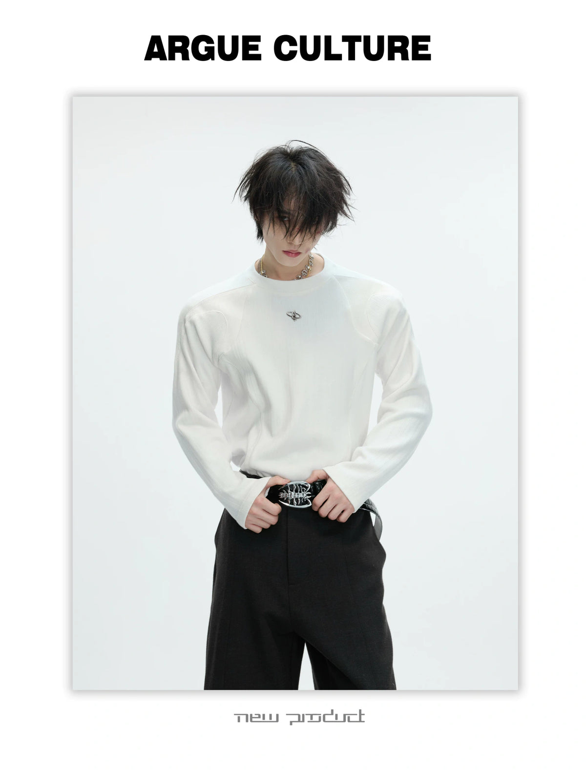 Leather-Panel Ribbed Long-Sleeve Top | Streetwear - description image 5