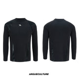 Leather-Panel Ribbed Long-Sleeve Top | Streetwear - Black Top