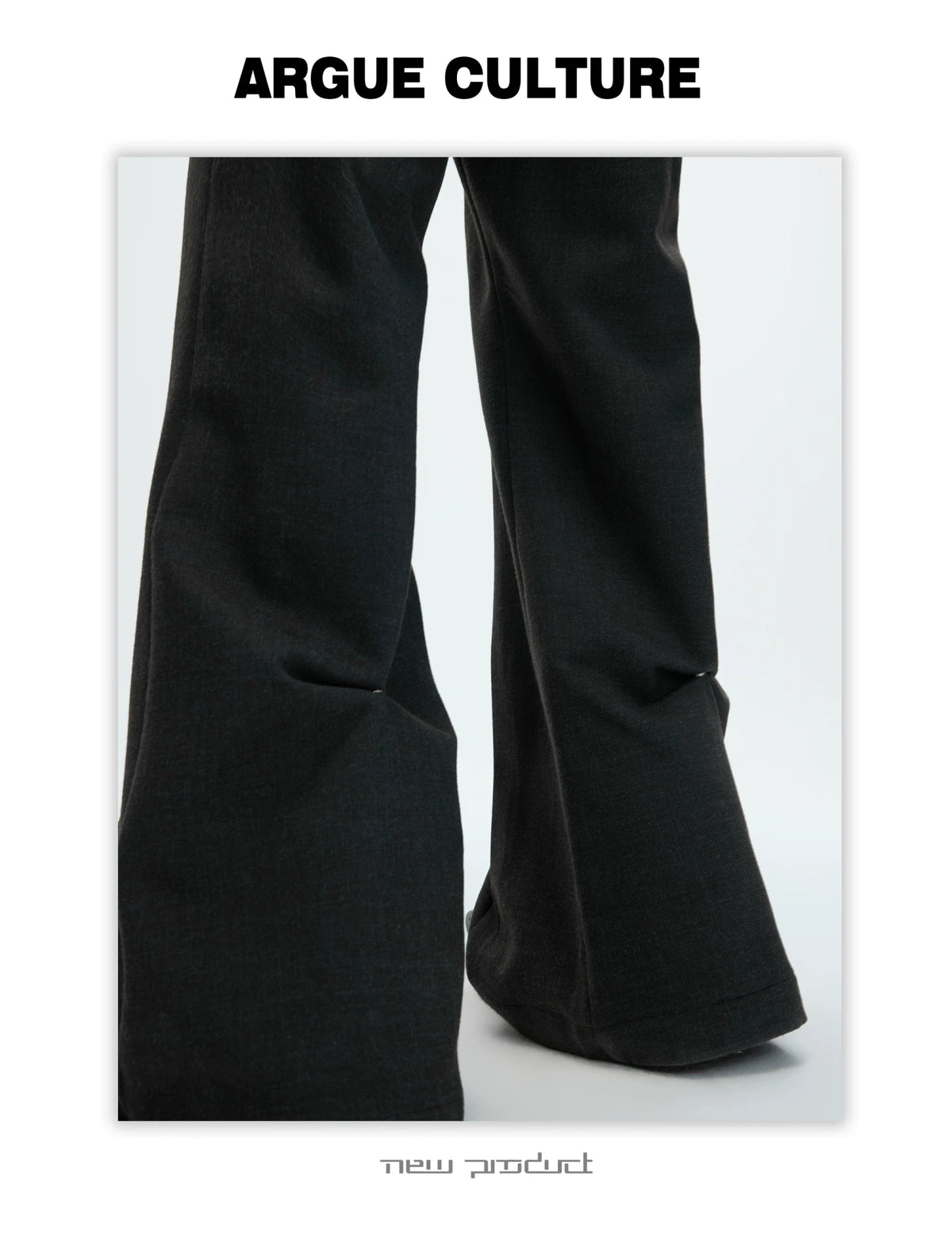Pleated Wool-Blend Micro-Flare Trousers | Dark Gray - description image 5