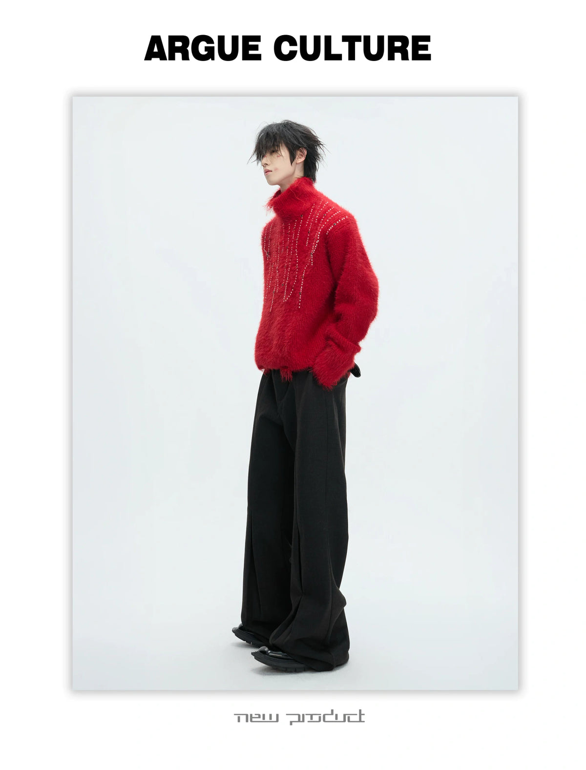 Pleated Wool-Blend Micro-Flare Trousers | Dark Gray - description image 10