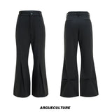Pleated Wool-Blend Micro-Flare Trousers | Dark Gray - Dark Gray