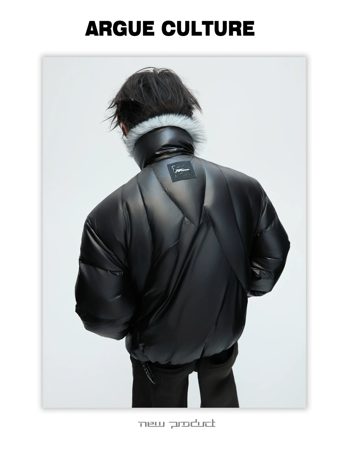 Asymmetric Black Duck Down Jacket | Winter Outerwear - description image 7