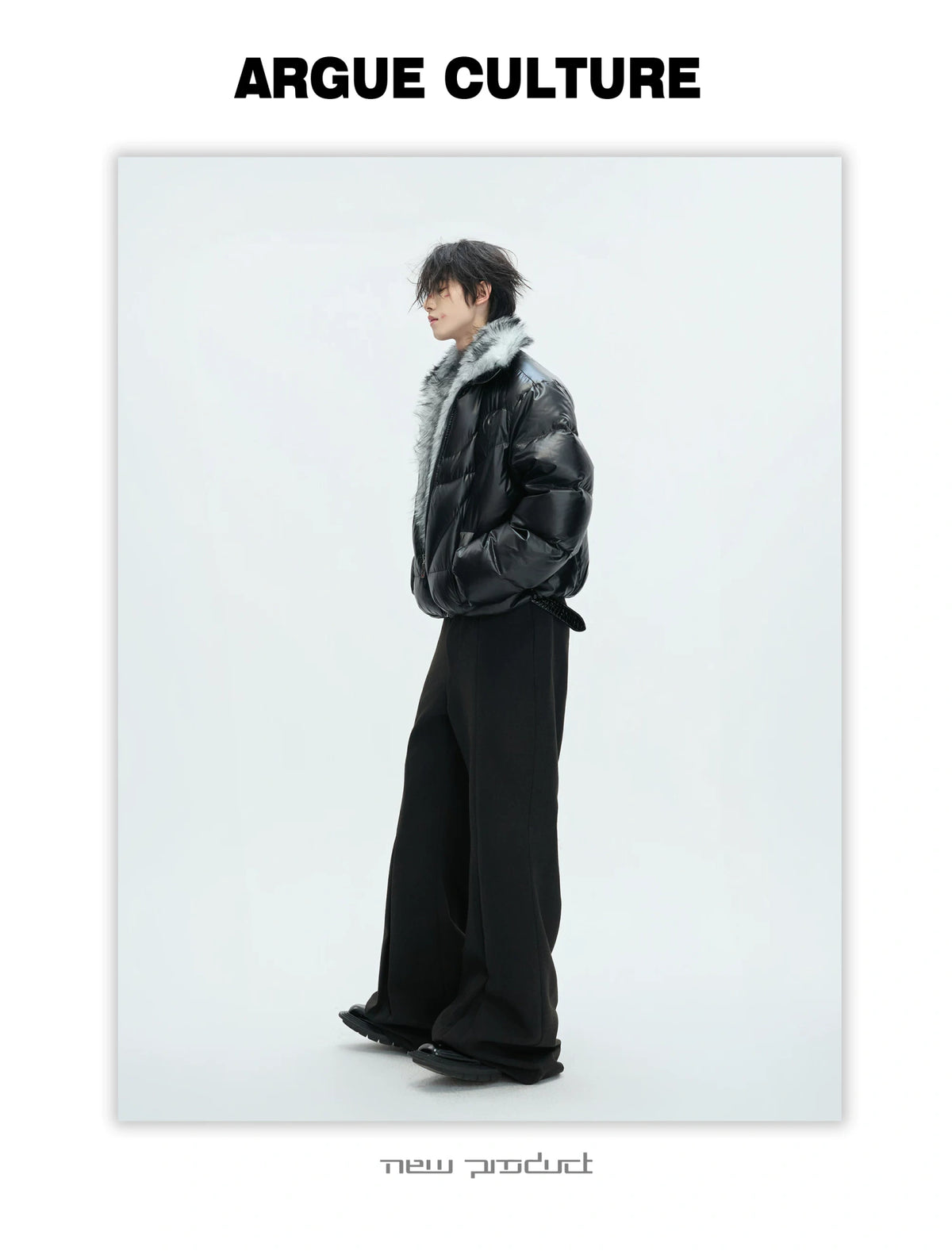 Asymmetric Black Duck Down Jacket | Winter Outerwear - description image 8
