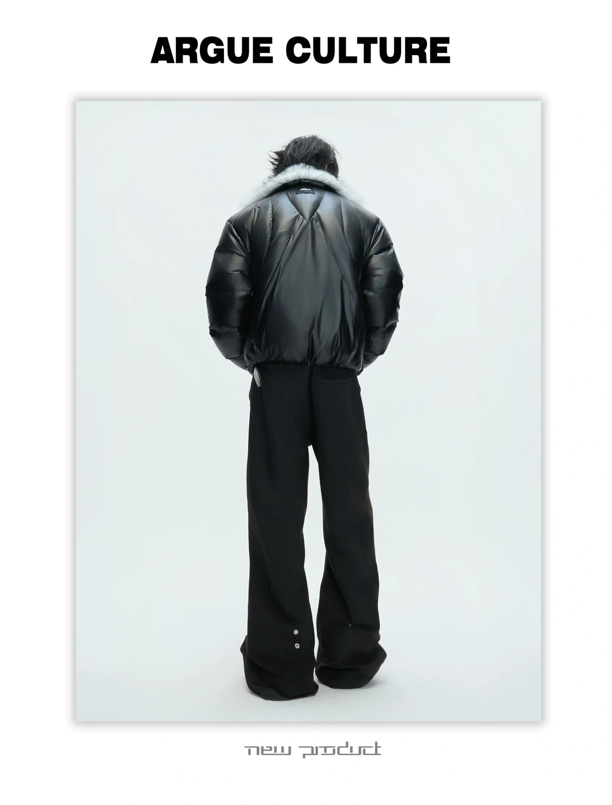 Asymmetric Black Duck Down Jacket | Winter Outerwear - description image 9