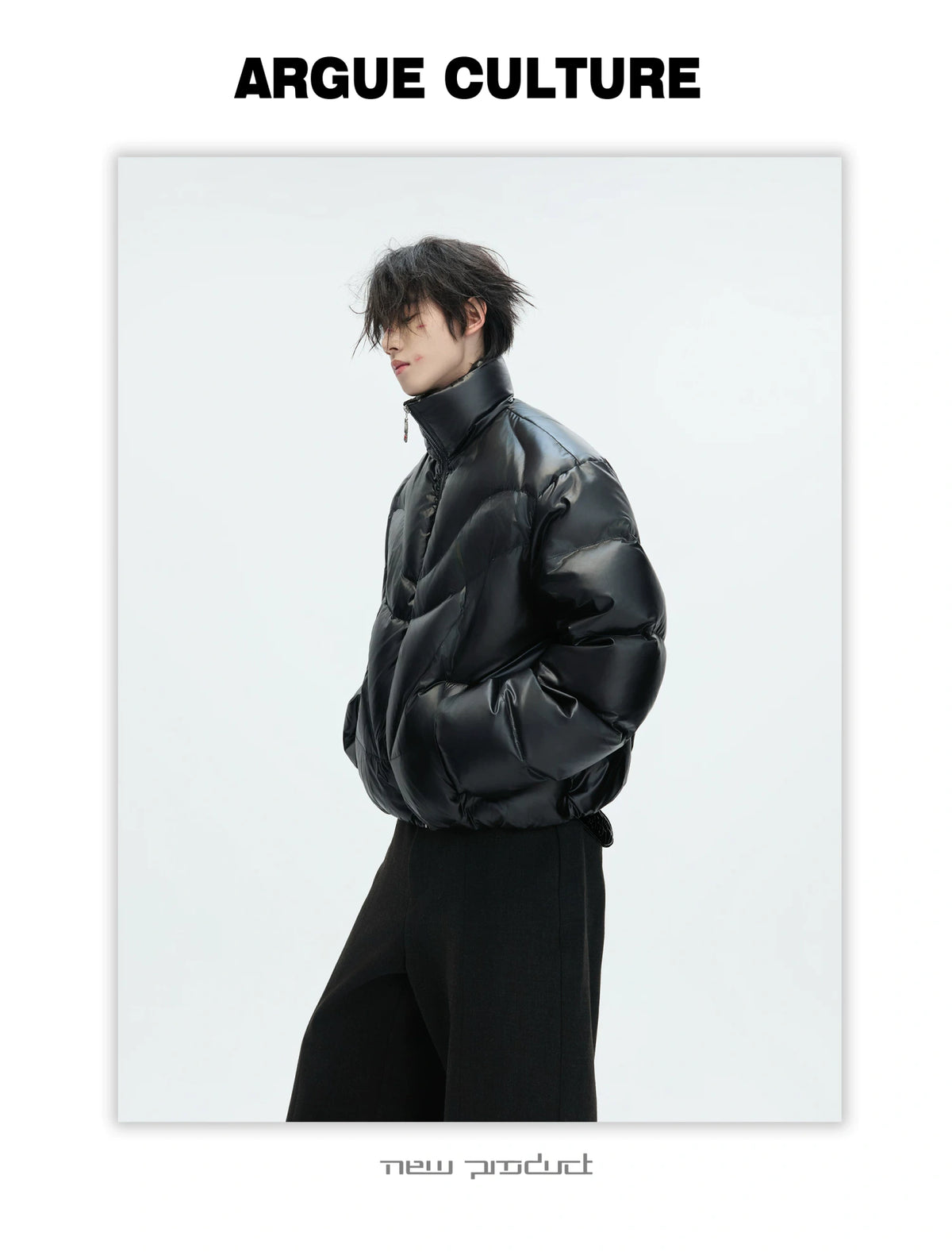 Asymmetric Black Duck Down Jacket | Winter Outerwear - description image 13