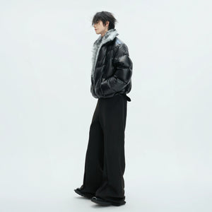 Asymmetric Black Duck Down Jacket | Winter Outerwear - main image 5
