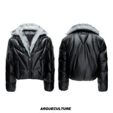Asymmetric Black Duck Down Jacket | Winter Outerwear - Black Top