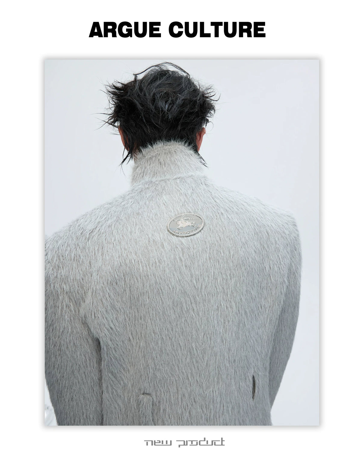 Longline Cotton-Wool Double-Breasted Coat | Argue - description image 3