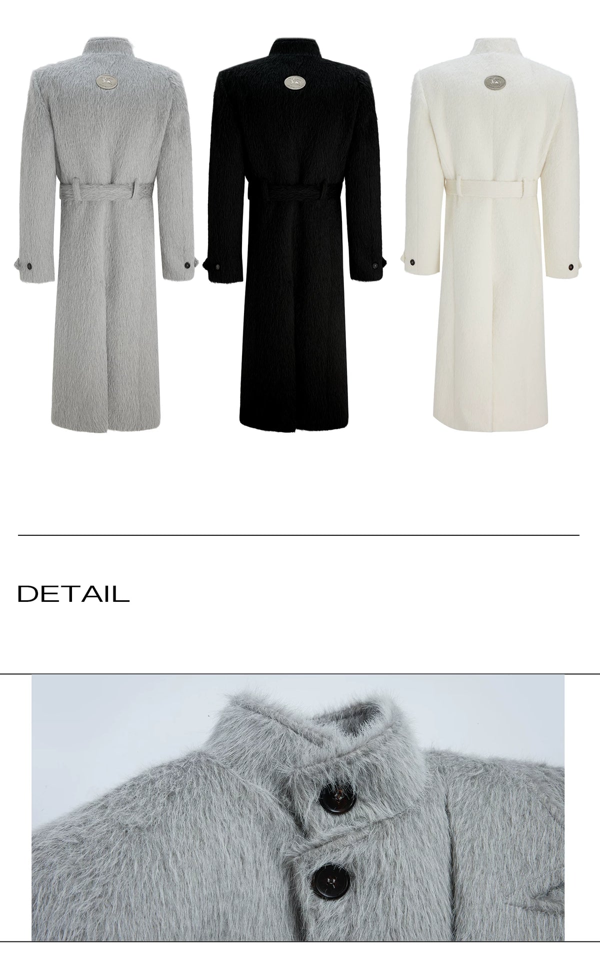 Longline Cotton-Wool Double-Breasted Coat | Argue - description image 8
