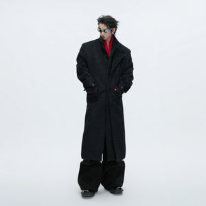 Longline Cotton-Wool Double-Breasted Coat | Argue - main image 2