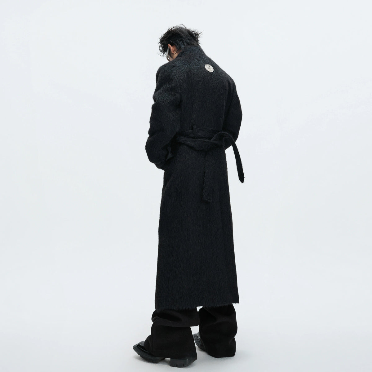 Longline Cotton-Wool Double-Breasted Coat | Argue - main image 3