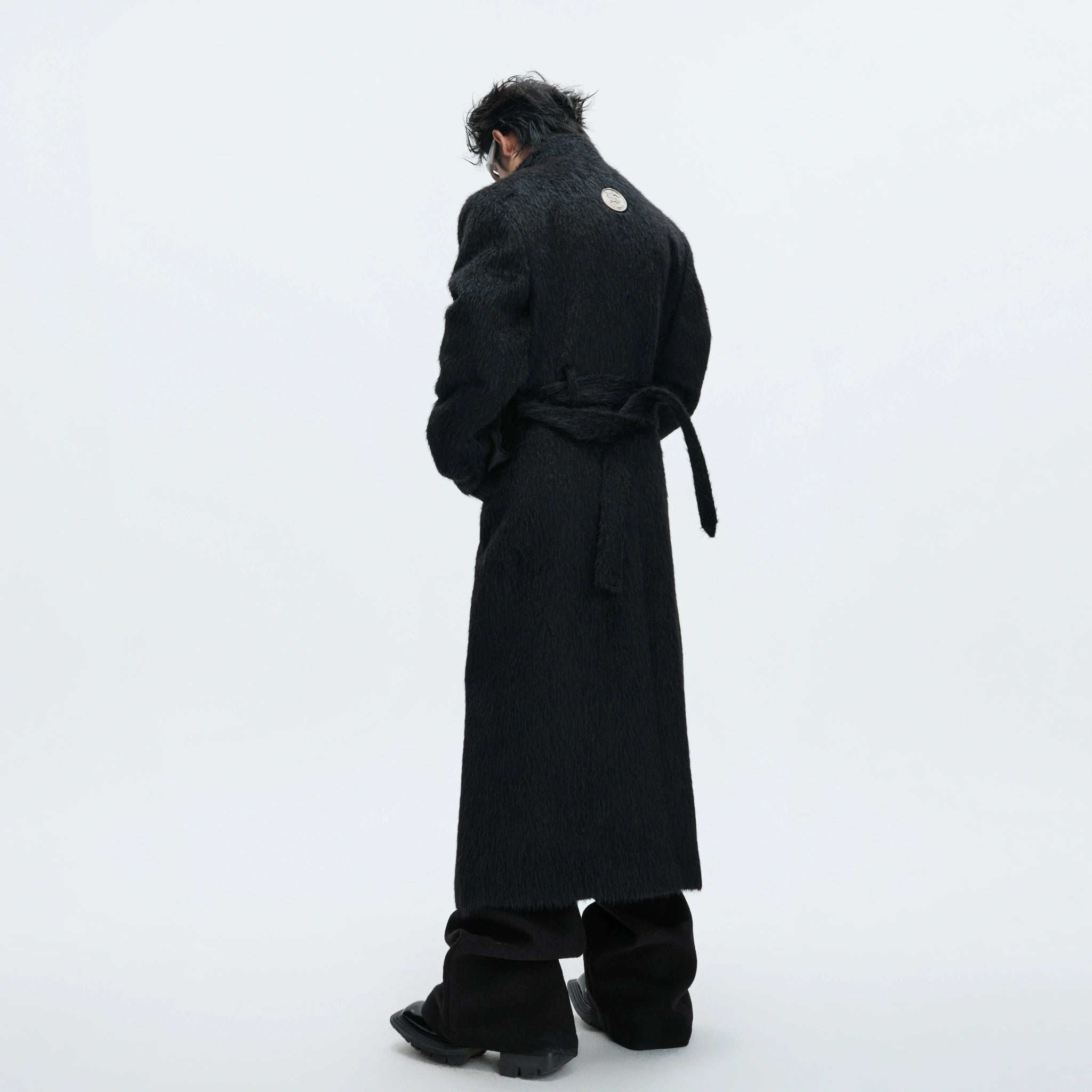 Longline Cotton-Wool Double-Breasted Coat | Argue - main image 3