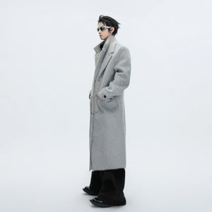 Longline Cotton-Wool Double-Breasted Coat | Argue - main image 4