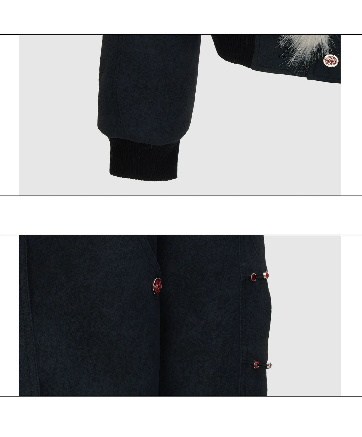 Relaxed Hooded Padded Jacket in Faux Leather-Cotton Blend - description image 24