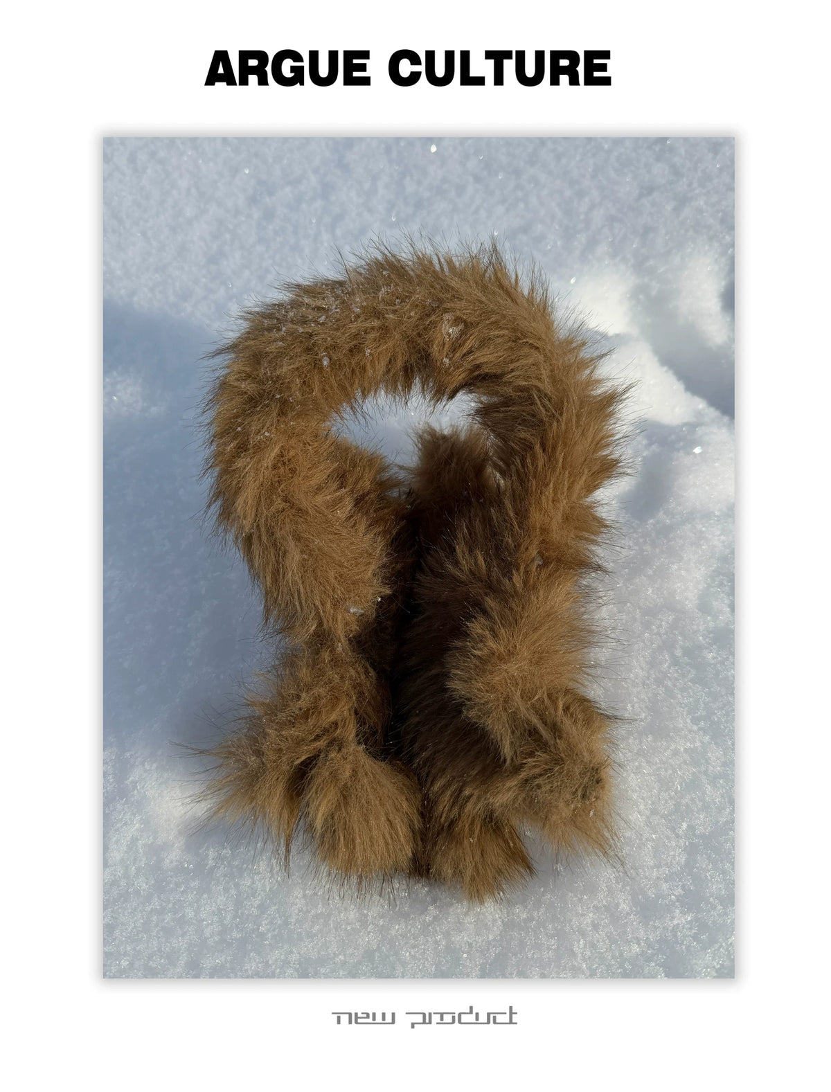 Faux Snow Fox Fur Thorn-Splice Earmuffs in Brown - description image 4