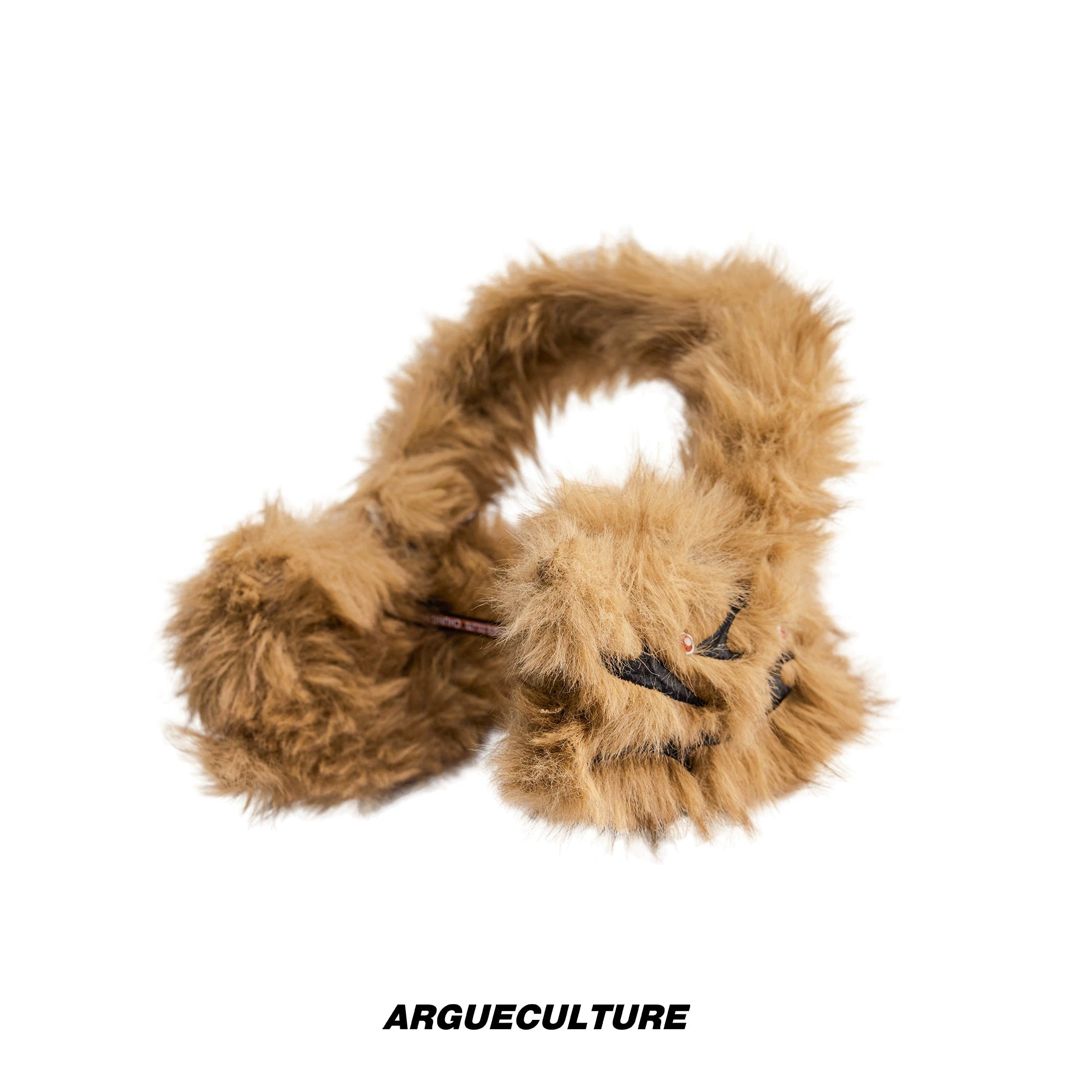 Faux Snow Fox Fur Thorn-Splice Earmuffs in Brown - Brown