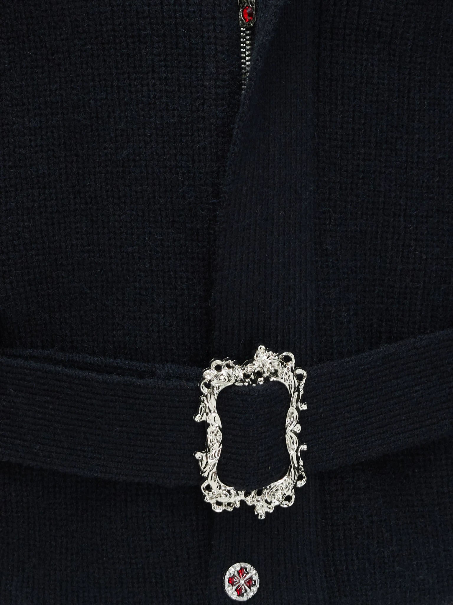 Cinch-Waist Wool Blend Jacket with Stand Collar - main image 5