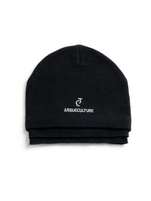 Black Fleece-Lined Faux-Layer Knit Beanie - main image 5