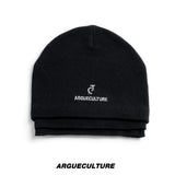 Black Fleece-Lined Faux-Layer Knit Beanie - Black
