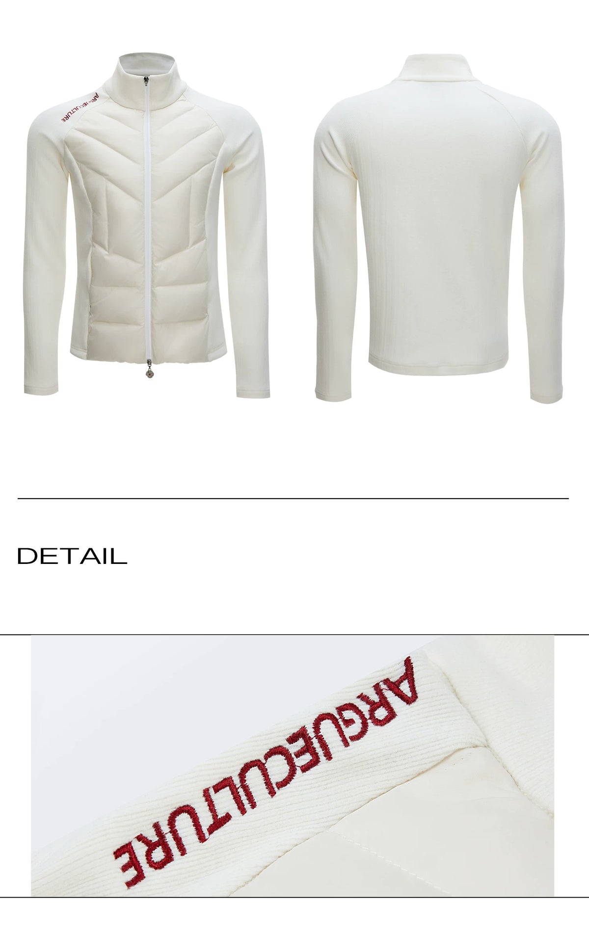 Cotton Down Jacket with Stand Collar | Spliced Outerwear - description image 9