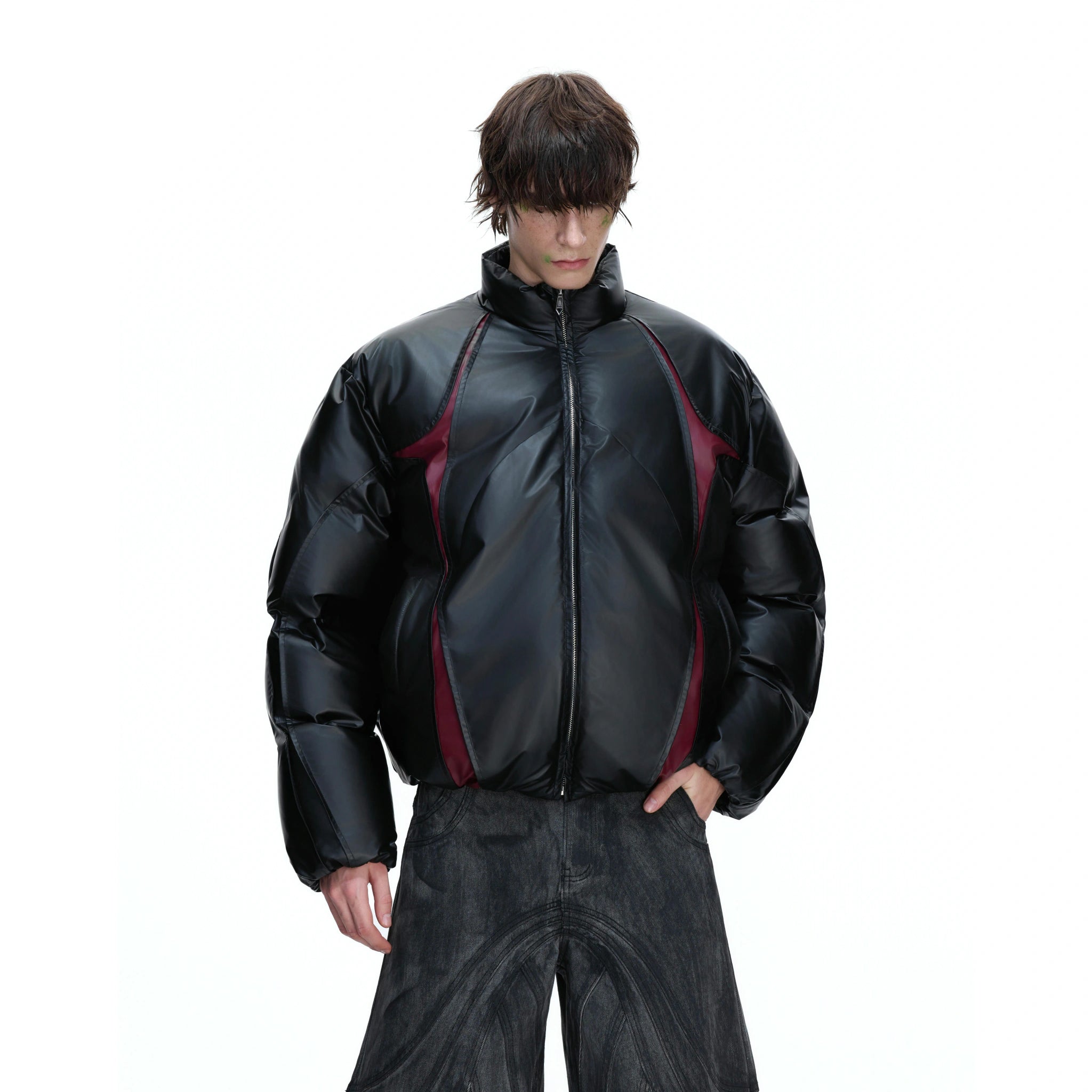Deconstructed Color-Panel Padded Jacket for Winter - main image 1