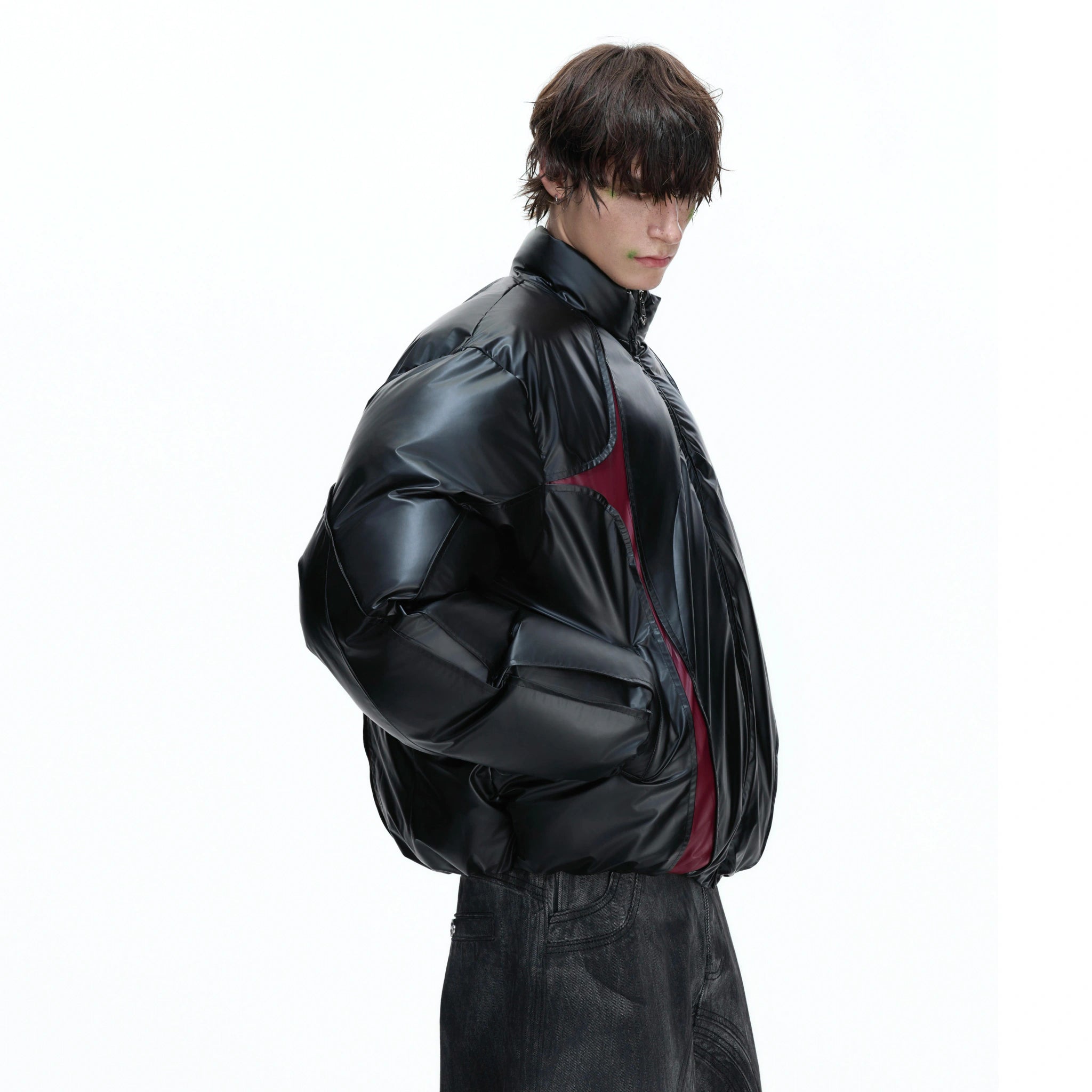 Deconstructed Color-Panel Padded Jacket for Winter - main image 4