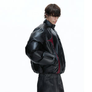 Deconstructed Color-Panel Padded Jacket for Winter - main image 4