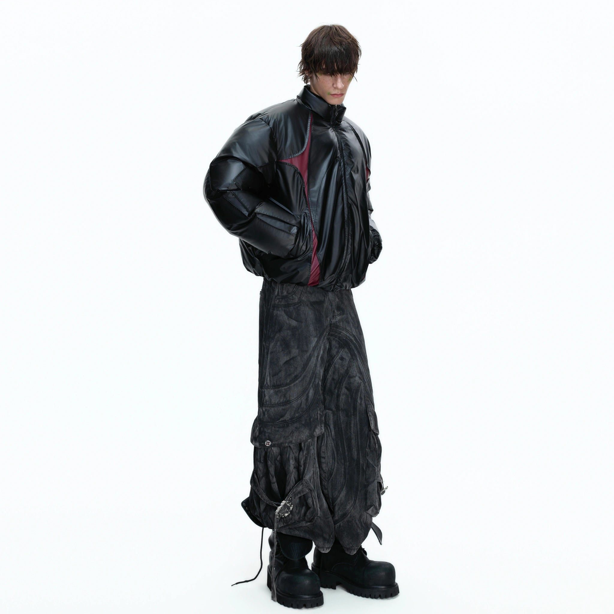 Deconstructed Color-Panel Padded Jacket for Winter - main image 5